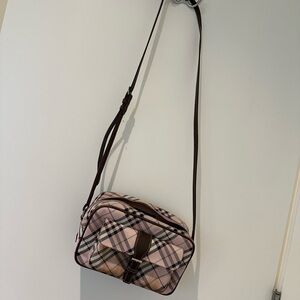 Burberry Pink and Brown Plaid Crossbody Bag